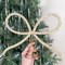 Christmas Decor - Gold Glass Rhinestone Bow Tree Topper(Gold)
